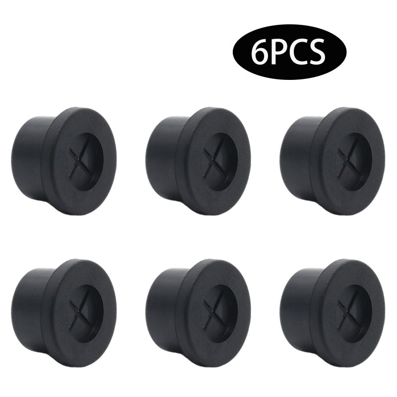 Adyoney 6 Pcs 16mm / 5/8 Inch Black Cable Cord Grommets, Rubber Desk Grommets for Table Computer Desk Wire Organizer TV Console and Other Furnitures Cover - Image 3